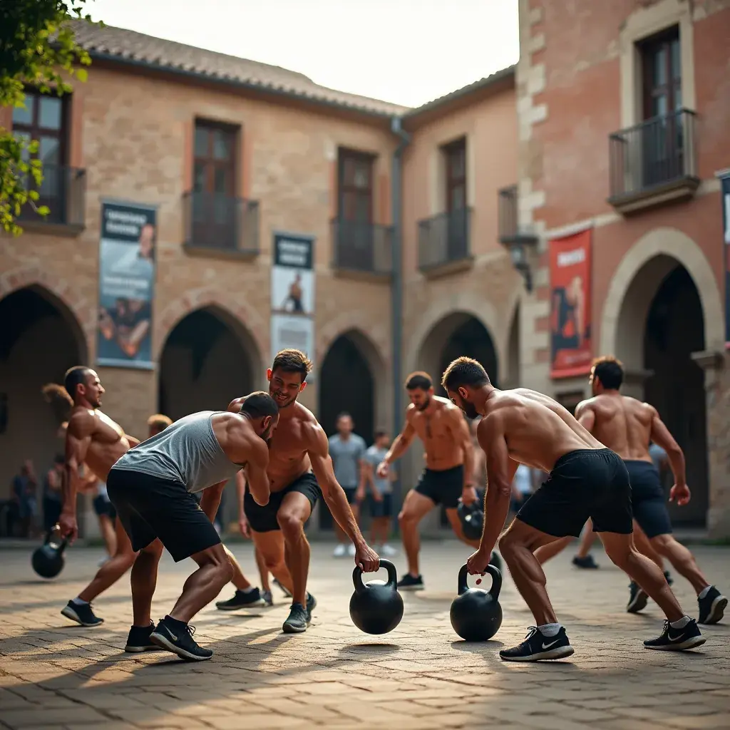 Clase de pilates dirigida a hombres mayores para mejorar la postura.