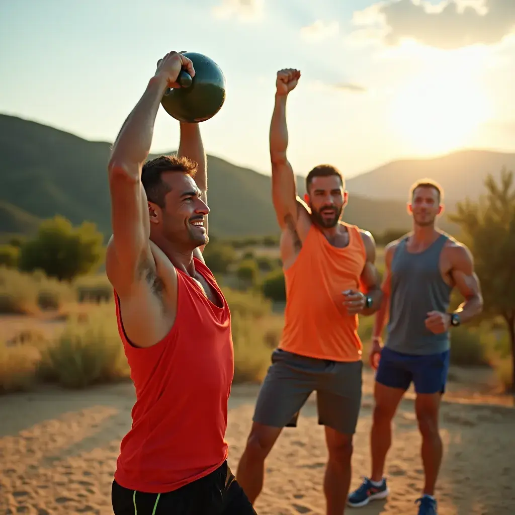 Hombre mayor sonriendo después de completar una rutina de ejercicios.
